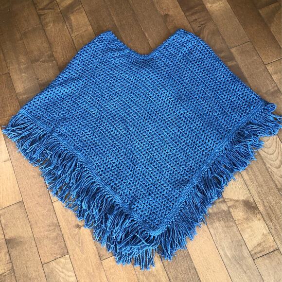 Carolina•Arce•Seifert knit shawl blue vintage looking - Picture 11 of 12